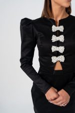 Pearl Bow Mini Dress - Image 2