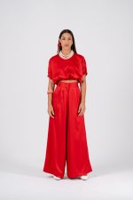 Satin Co-ord Crop Set