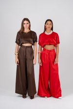 Satin Co-ord Crop Set - Image 2
