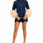 Denim  Feather Shirt