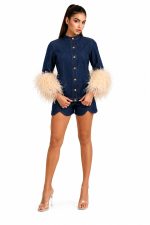 Denim Feather Shirt