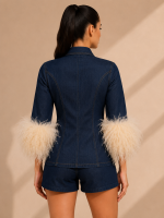 Denim Feather Shirt - Image 4