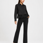Signature Lace Crop Shirt Black