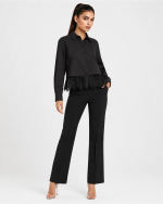 Signature Lace Crop Shirt Black