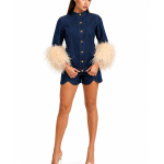 Denim  Feather Shirt